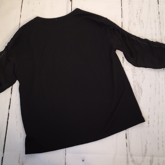 Anthropologie Pebble and Stone Black long sleeve pullover Top Size Small - Picture 3 of 9